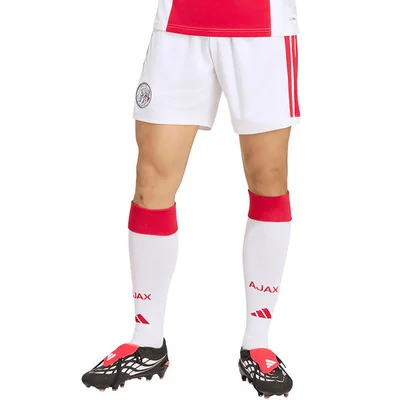 Ajax thuisbroekje 2026/2027, wit met rood, ook in kindermaten