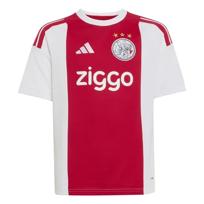Ajax thuisshirt kids 2026/2027 (voorkant, wit met rode baan)