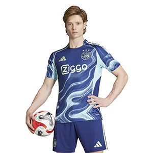 Ajax uittenue 2025/2026 donkerblauw met waterpatroon